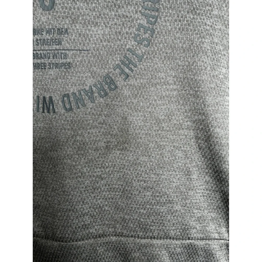 Adidas Climawarm Hoodie Mens Grey Textured Pullover Sweatshirt 03 Graphic